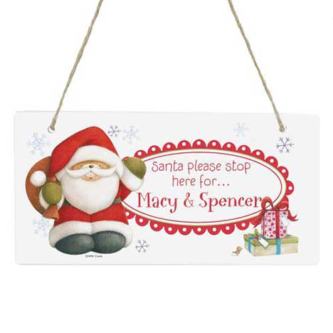 Personalised Forever Friends Christmas Santa Stop Here Sign